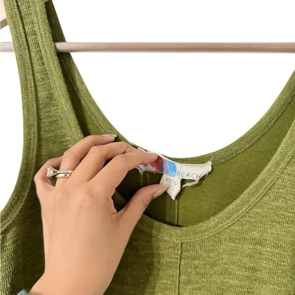 FREE PEOPLE FP Beach 2 Piece BiCoastal Quiet Moss Jumpsuit Cardigan Duster Set - Picture 6 of 11